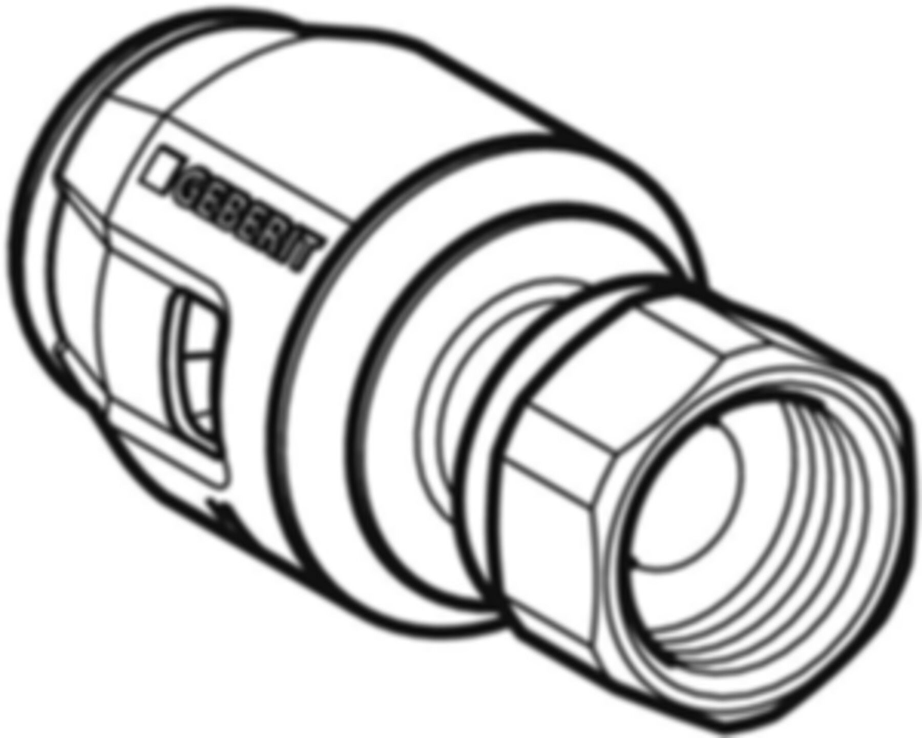 Übergangsverschraubung 25mm- 1" 652.583.00.1, Überwurfmutter Rotguss - Geberit-Push Fit-Formstücke