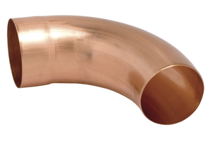 Ablaufrohrbogen 70° 75 mm 210 "geschweisst, lange Einstecktiefe" - Kupfer Spenglereihalbfabrikate