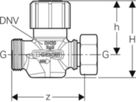Absperrventil DN20 1" 653.495.00.1 m/AG und Überwurfmutter Messing - Geberit Systemventile / Armaturen
