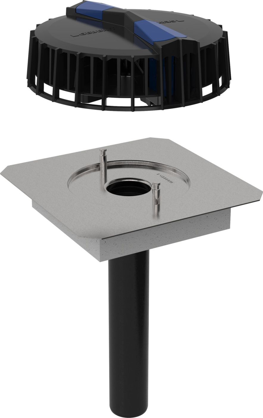 Pluvia Dachwassereinlauf 56mm m/Anschlussblech für Rinnen 359.111.00.1 - Geberit-Dachentwässerung