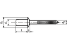 Pop® TD..GT INOX Becherniete TD56GT BN3313 TD56GT 4x10.2 / 3.2 - 4.8 a1000 - Bossard Schrauben