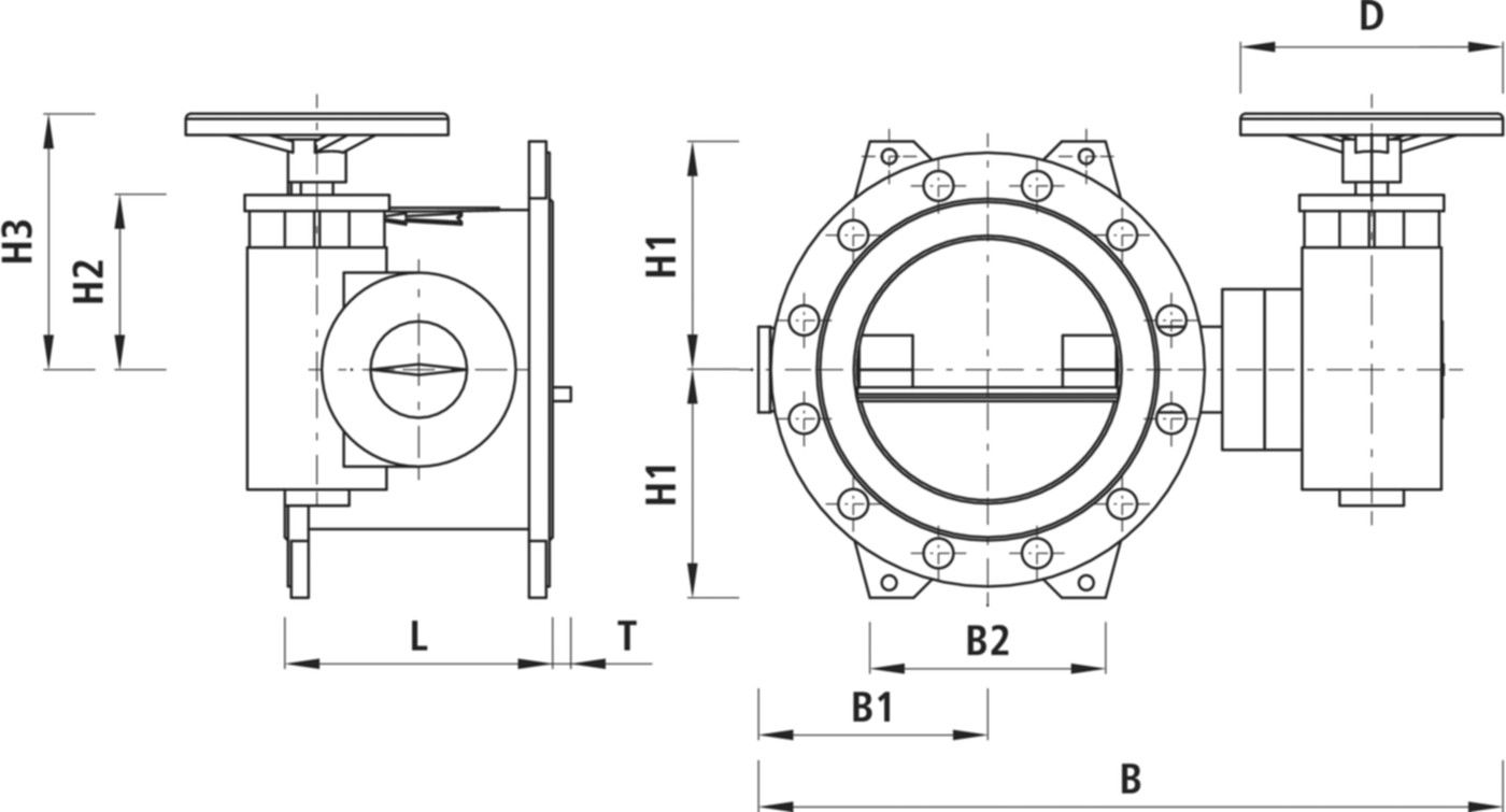 Absperrklappe PN 16 9970 DN 400 - Hawle Absperrklappen