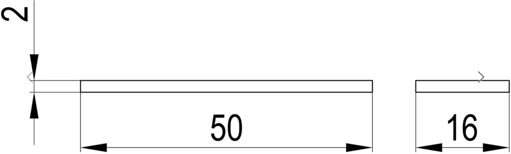 Glasunterlage aus PVC weiss 50 x 16 x 2 mm - INOXTECH-Handlauf-/Geländer-System