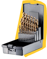 FORTEC Spiralbohrer Satz DIN 338, 19-tlg. Ø1.0-10.0 x 0.5mm, HSSE-Co5, Typ VA - Bohren