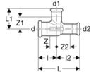 T-Stück reduziert 28-18-28mm 21210 - Mapress-Heizungs-Formstücke