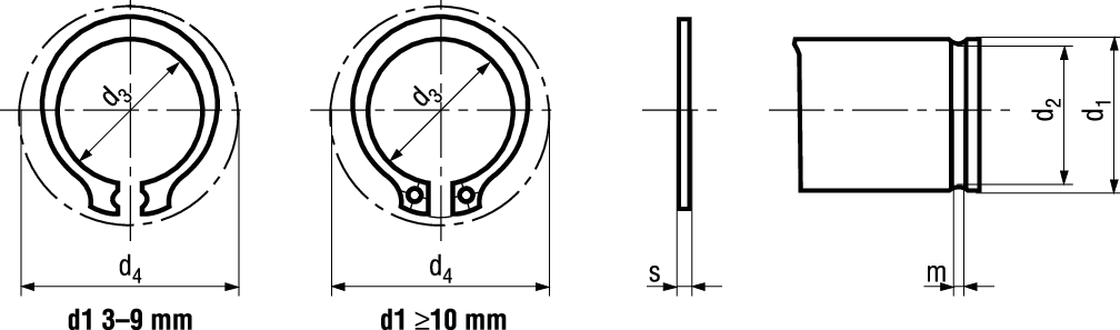 Sich-Ringe f Wellen INOX BN682 DIN471 38 - Bossard Schrauben