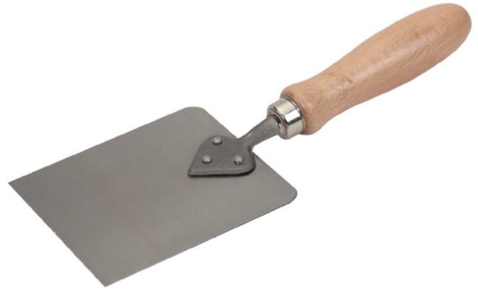 Herzspachtel, Blatt gehärtet L= 120mm, mit lackiertem Holzheft - Bauwerkzeuge
