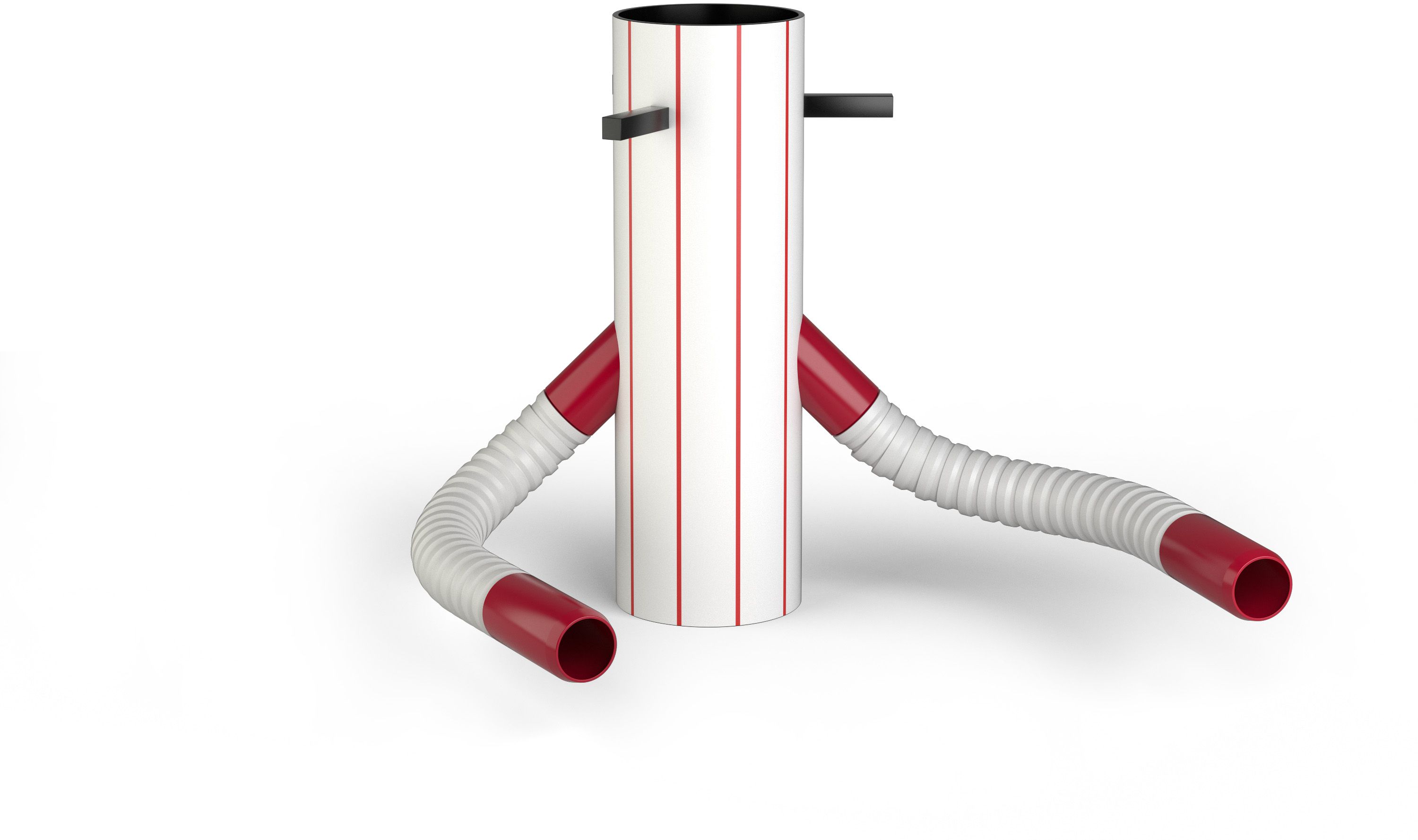 HDPE Fundamentrohr Typ A komplett DN 250/92 weiss/rot - Streng Fundamentrohre + Zubehör