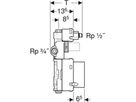 GIS-Waschtisch-Set Standarm.461.157.00.2 mit 2 Wasserzählerstrecken mit UP-Ventil - Geberit Systemventile / Armaturen