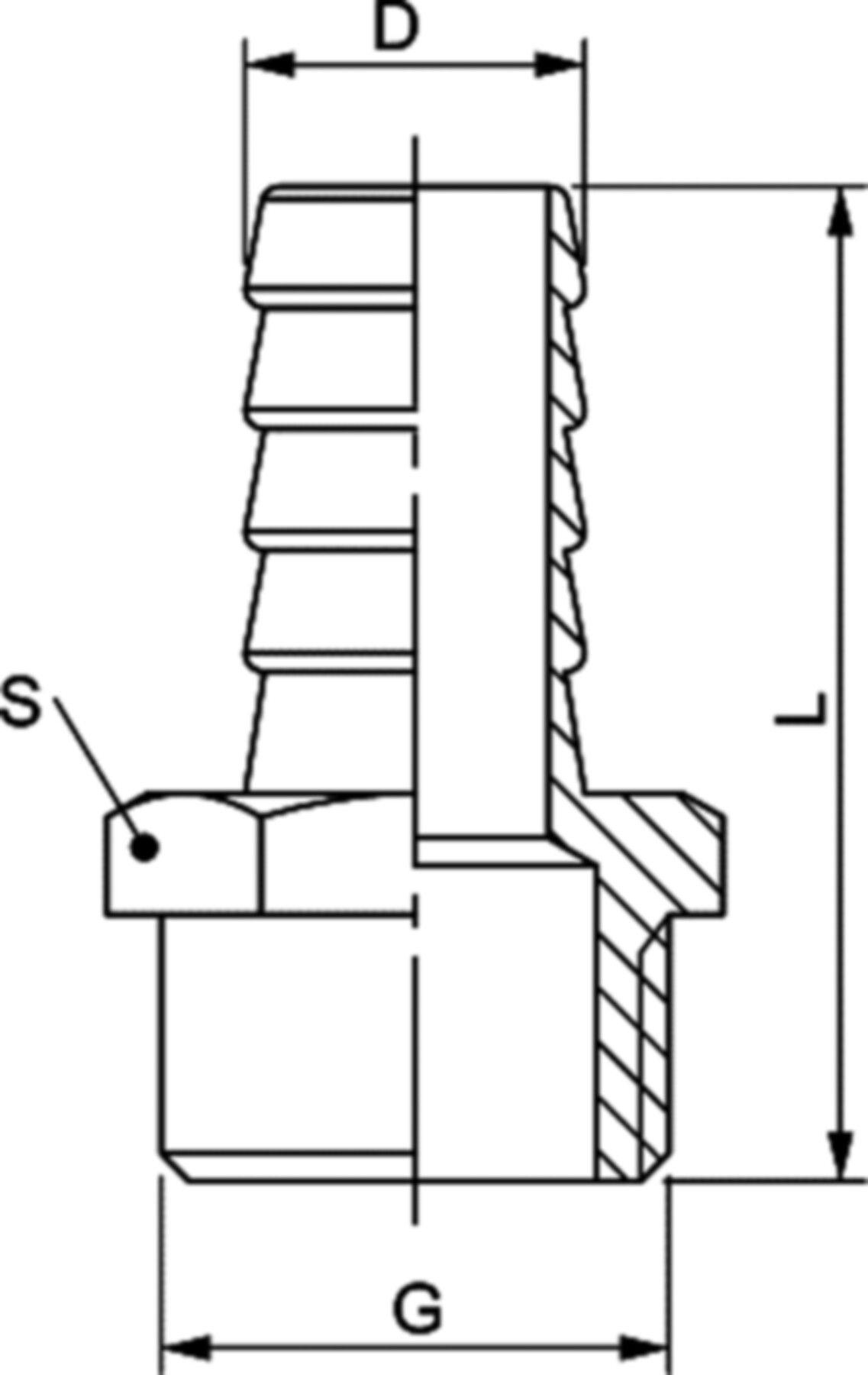 TEGUFIX Schlauch-Raccord mit AG, 6-kt. Ø 10mm - G 3/8", 55002.056 - Tegum Armaturen