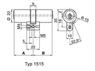 KABA 8 Doppelzylinder Typ M1515 62.5/42.5, mit 3 Schlüssel - Kaba 8, Lagerprodukt