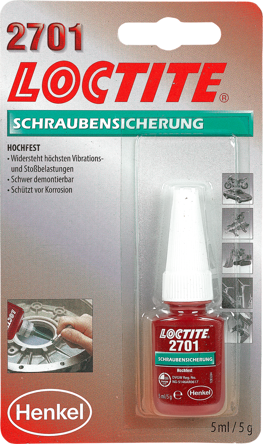 LOCTITE Schraubensicherung 2701, 5ml, hochfest - Kleben