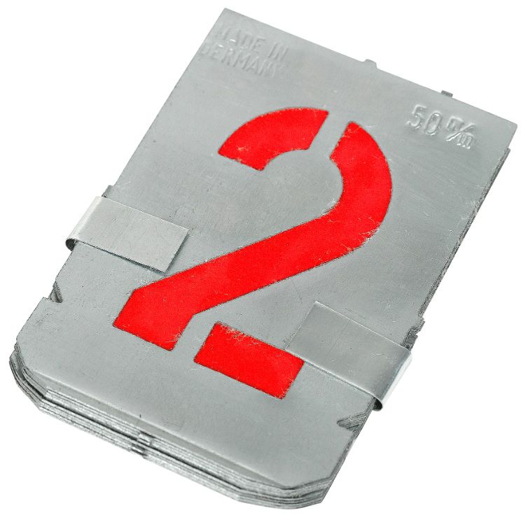 Zinkschablonen Zahlen 0-9, Schrifthöhe = 40mm - Auszeichnen