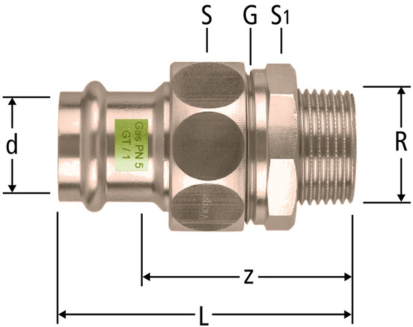 Verschraubungen NUSSBAUM Optipress-Gaz