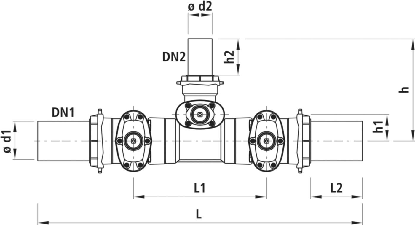 Combi-3 PE-Anschweissende für Gas 4494 d 225/140mm - Hawle Armaturen