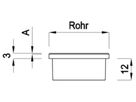 Rohrkappe Vollmaterial gerade m. Fase 20.0 x 1.5 mm geschliffen 1.4301 - INOXTECH-Handlauf-/Geländer-System