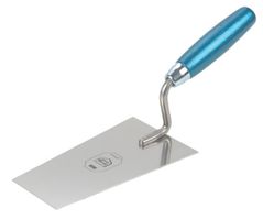 Berner Putzkelle, INOX L= 140mm, mit blauem Holzheft - Bauwerkzeuge