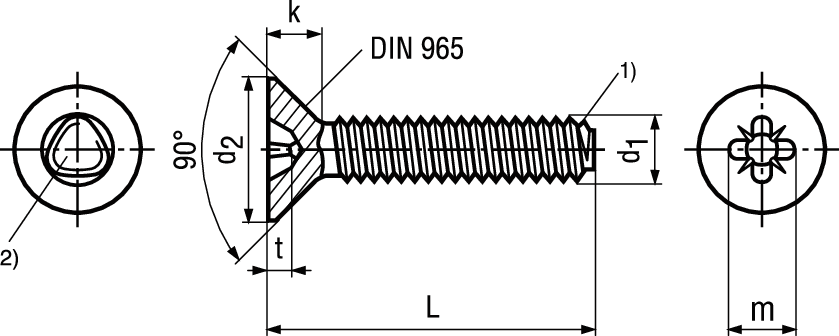 Gew-Furch Senkschr Pozi St vzb BN3327 DIN7500M M3x16 - Bossard Schrauben