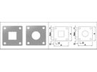 Fusspl. 80x80x5 mm für Pf. 30x30x2 mm 4 Befestigungsl. gestanzt geschl. 1.4301 - INOXTECH-Handlauf-/Geländer-System