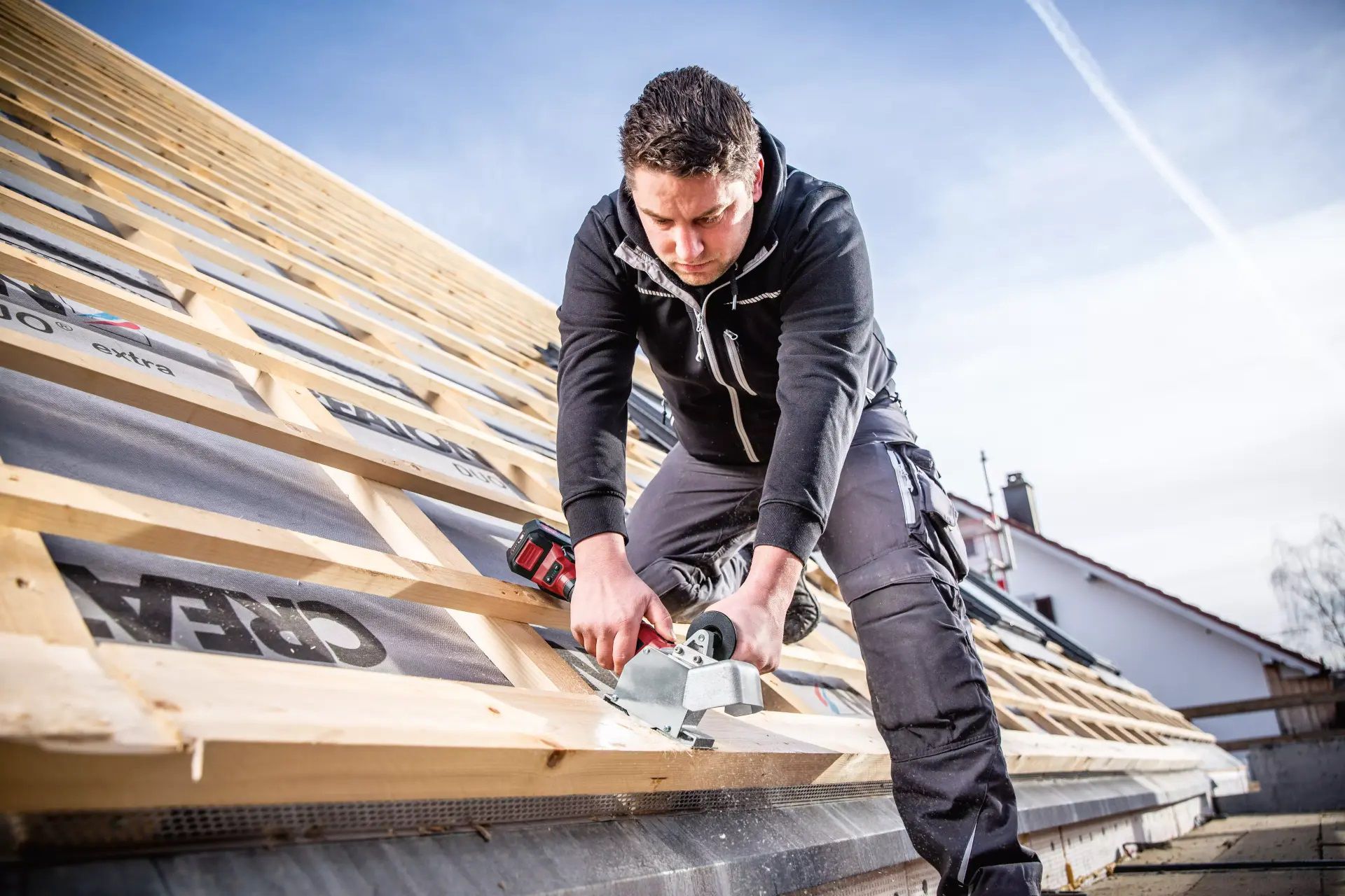 FLEX Rinnenträgereinlassfräse RFE 40 18V , 2x 5.0Ah , 3800-6200 1/min - Spenglerwerkzeuge