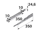 Hettich Rollschubführung Teilauszug mit Dämpfung, 350mm, à 2 Stk - Diverse Möbelbeschläge und Zubehör