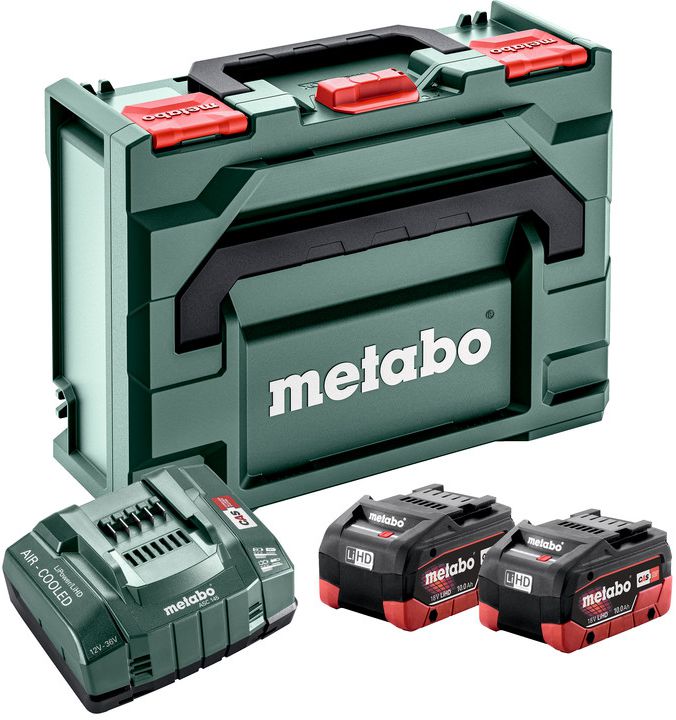 Basis-Set LIHD 10Ah + ASC 290 18V LiHD, 2x10Ah + Ladegerät ASC 290 in metaBox - Metabo Maschinenzubehör