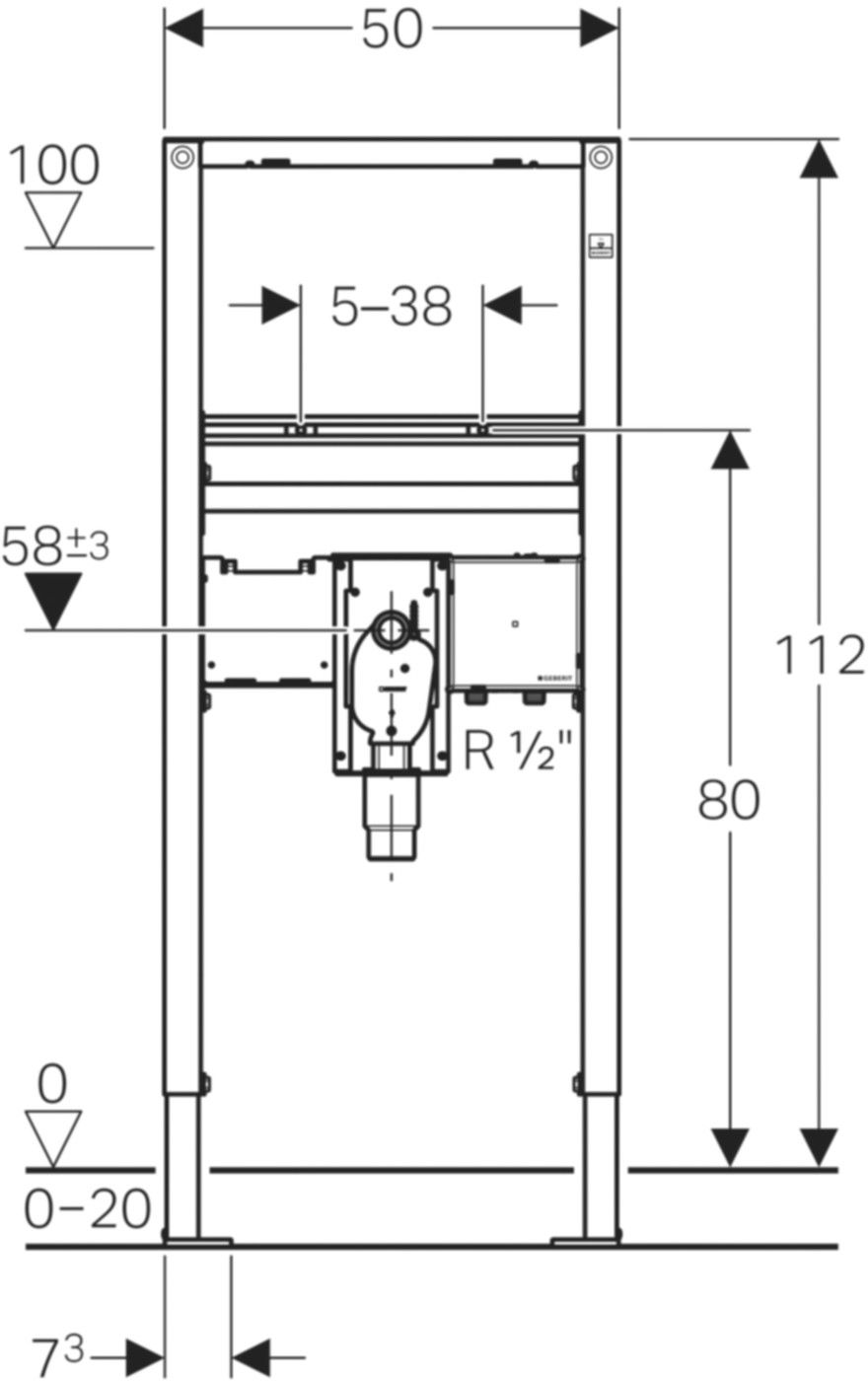 Element für Waschtisch 111.557.00.2 Typ 112, Standarmatur m/UP-Funktionsbox - Geberit-Duofix
