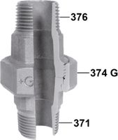 Verschraubung 336 V 1/2" flachd. 770 336 204 - GF verz. Tempergussfittings