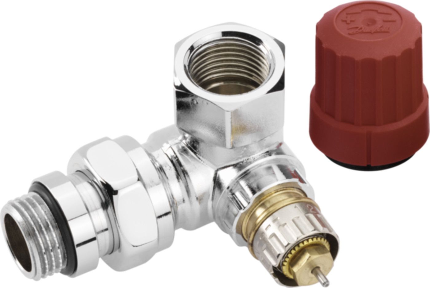 Thermostatventil verchr. m/V. Winkeleck RA-N 15 1/2" rechts 013G4239 - Danfoss Programm