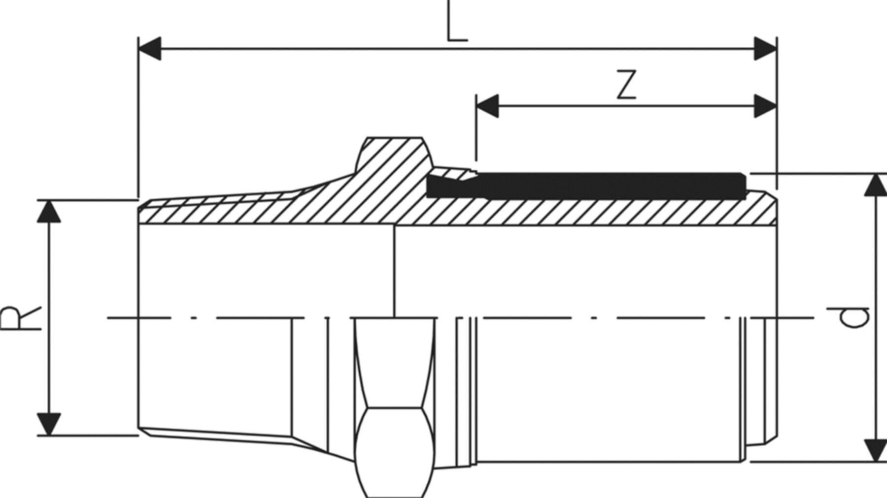 ELGEF Übergangsadapter Stahl mit AG d 63mm - 2" 724 920 711 - ELGEF Plus Elektroschweissfittinge