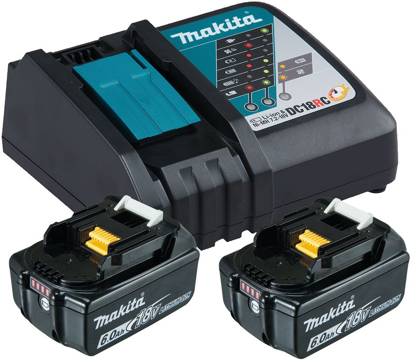 Energiepack-Set EPAC18-602 18V, 2x 6.0 Ah Akku +Ladegerät - Makita Maschinenzubehör