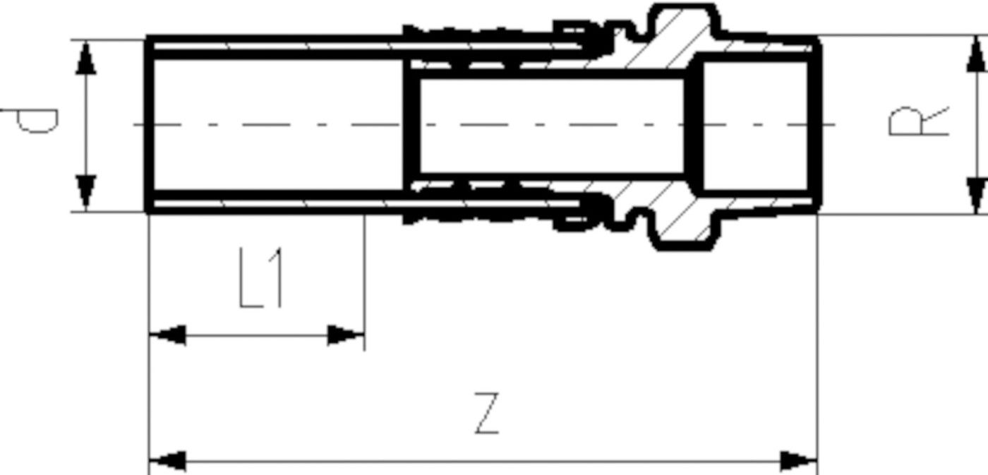 COOL-FIT Übergang mit AG 63x 2" PE / Messing 738 954 511 - GF COOL-FIT 2.0