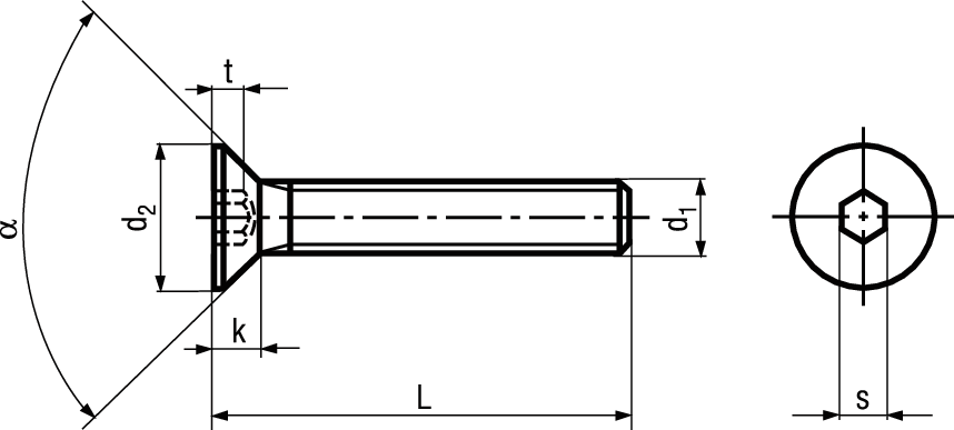 Senk I-6kt o Scha St 010.9/10.9 ZL BN1422 DIN7991 M6x25 - Bossard Schrauben