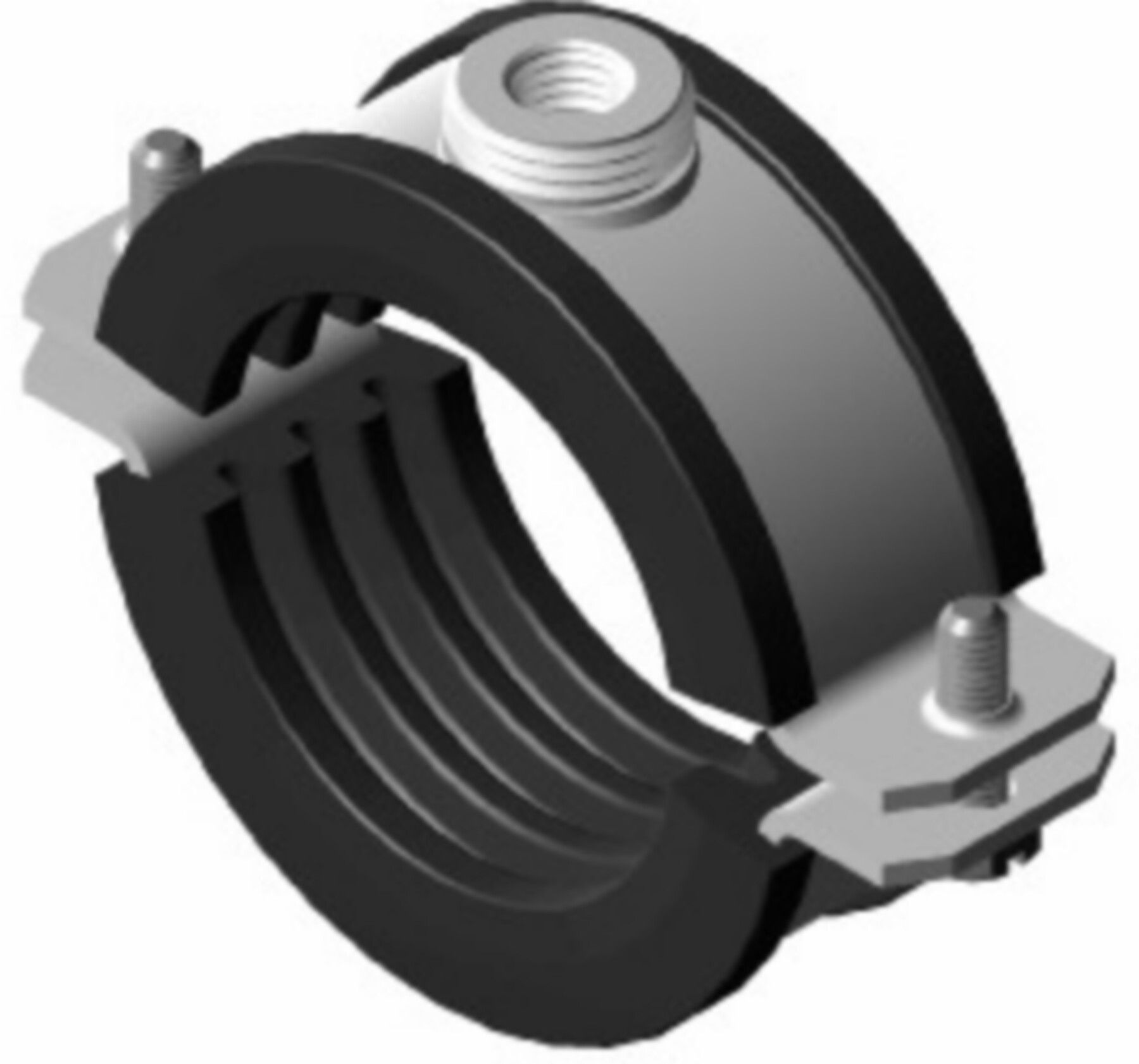 Polyfix Inox mit Gummi,ohne Mf 3/4"/M12 126 - 131 mm 5182 - Samvaz-Rohrschellen