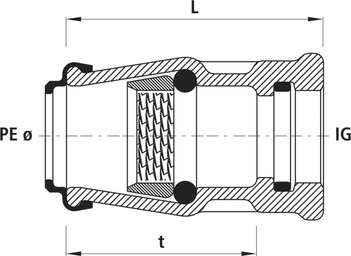 Steckfitting mit Innengewinde 6220 POM d 25mm - 3/4" - Hawle Steckfittinge