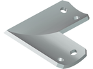 Eck-Auflageblech schmale Ausführung L L Ø42.4  mm L= 50/50mm , S235JR - INOXTECH-Handlauf-/Geländer-System