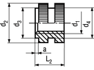 Gewindeeinsätze Form D Messing BN1037 DIN16903D M5 - Bossard Schrauben