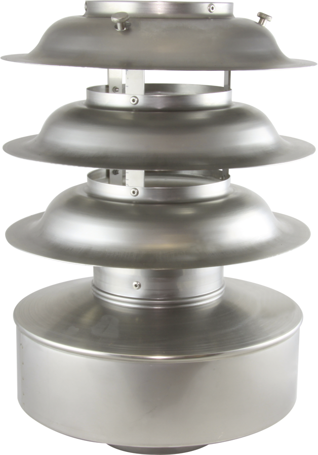 Inox Typ XM 200x375 mm rund m/Zarge - Sirius Kaminhüte