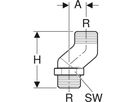 Etagenbogen 3/4"-3/4" 653.478.00.1 mit Innen- und Aussengewinde - Geberit-Push Fit-Formstücke