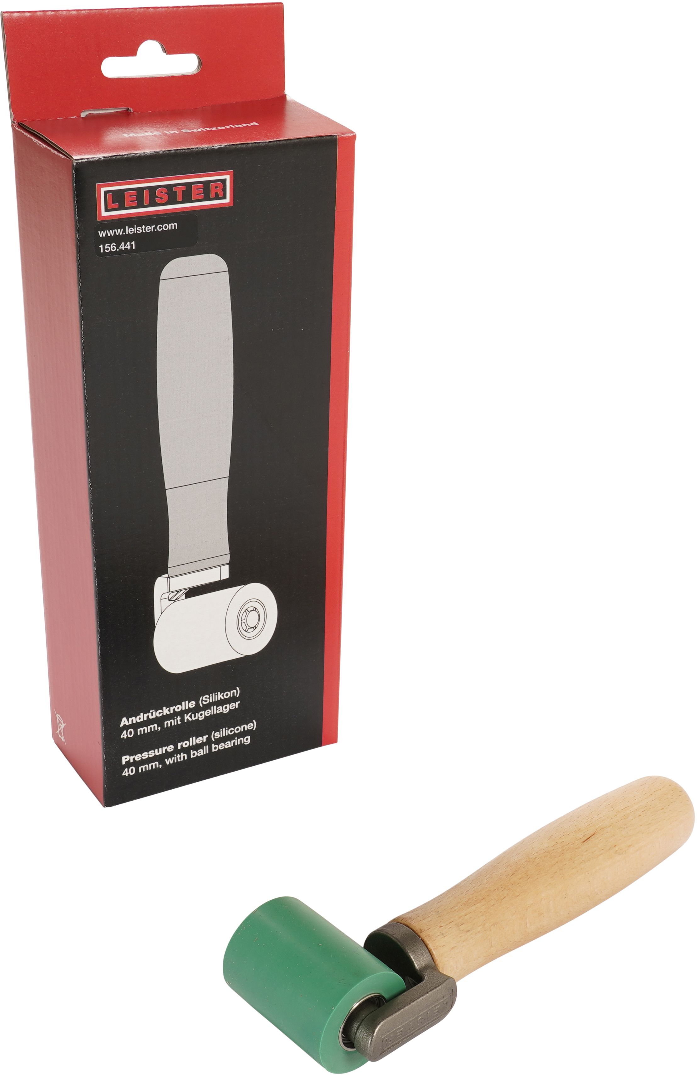 LEISTER Andrückrolle 40 mm Silikon , Grün , 156.441 - Spenglerwerkzeuge