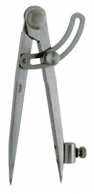 VOGEL Bleistiftzirkel, mit Bogen+Halter 200mm, Spitzen gehärtet, INOX - Auszeichnen