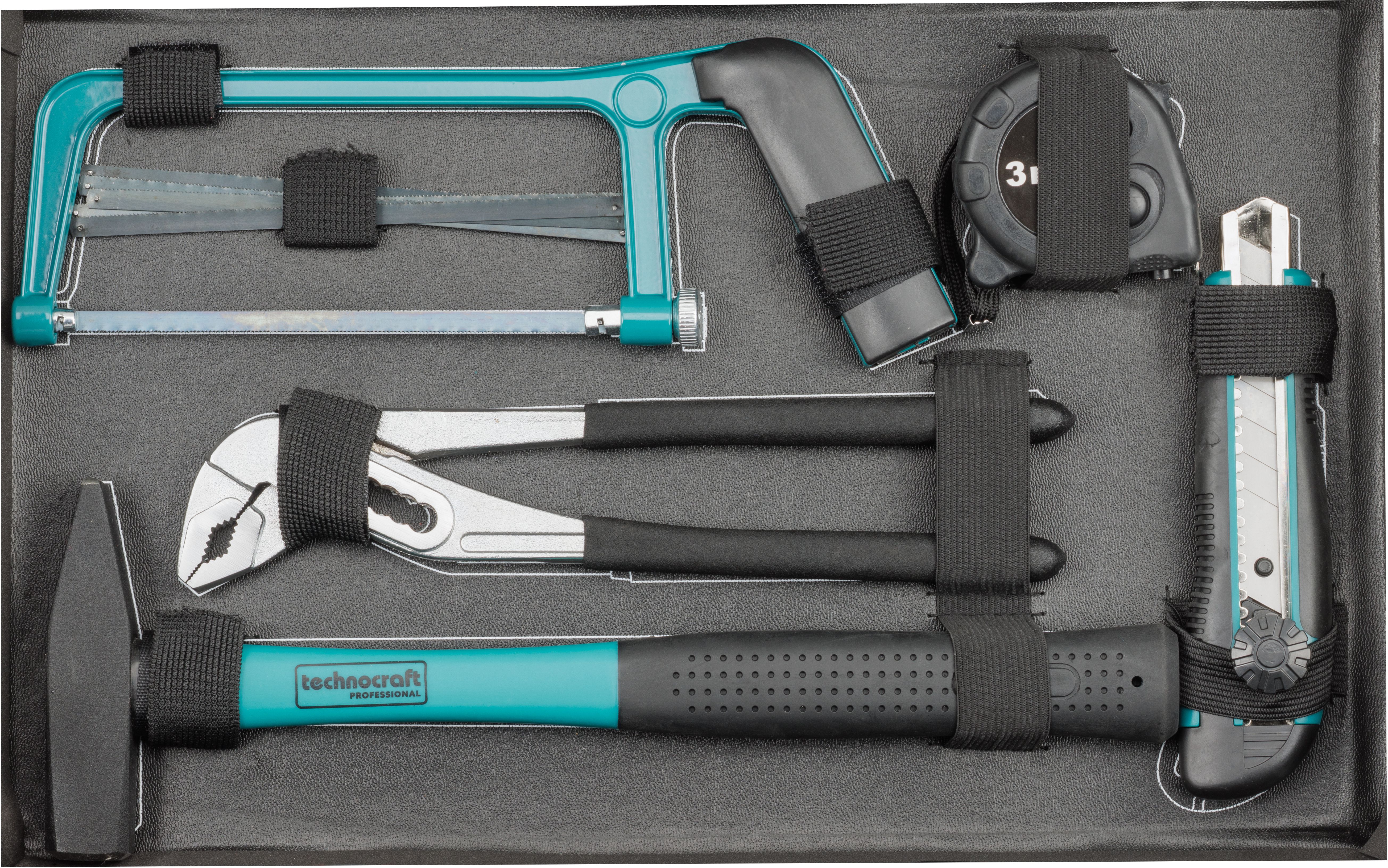 TECHNOCRAFT Alu-Werkzeugkoffer TOP COMPACT 94-tlg., 3/8", 370x270x135mm - Werkzeugkoffer,Sortimentskoffer,Behälter