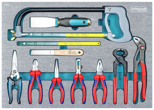 TECHNOCRAFT Werkstattwagen SWISS-TEAM WOOD PRO "282 tlg, . 1/4"" + 1/2"" Profi Schreiner Werkzeug - Schlüsselwerkzeuge
