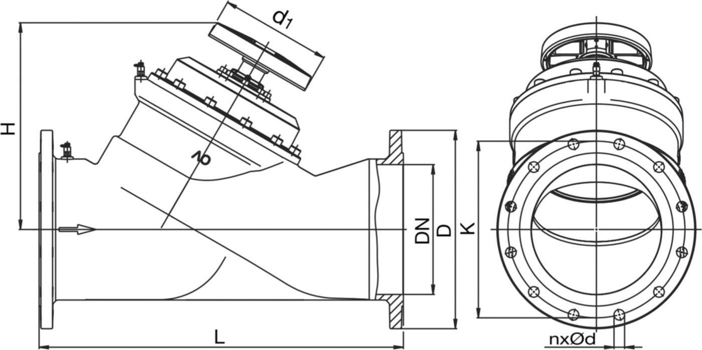 Strangregulierventil Hydrocontrol VFC PN 16 DN 65 L 290 mm GG25 106 26 51 - Oventrop Strangregulierventile