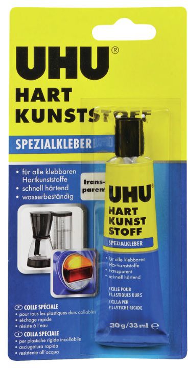 UHU Kunststoffkleber, für Hartkunststoff 30g, in Tube - Kleben