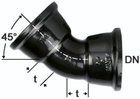 STM-Bögen 45°, 2-Muffig  Fig. 2822a (MMK 45) vonRoll hydro