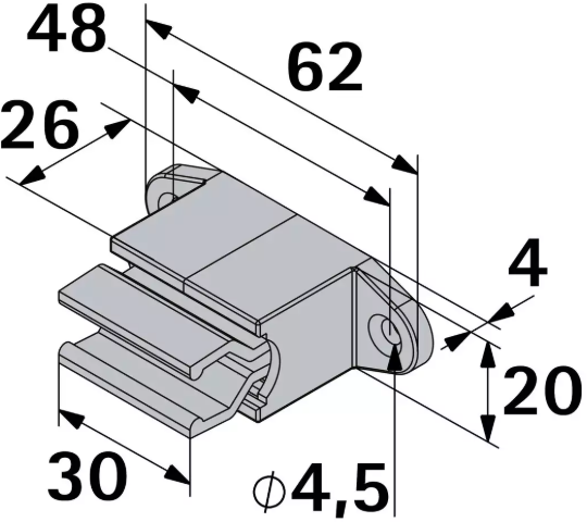 Hettich Klemmhalter Kunststoff weiss, für Kurbelstange - Diverse Möbelbeschläge und Zubehör