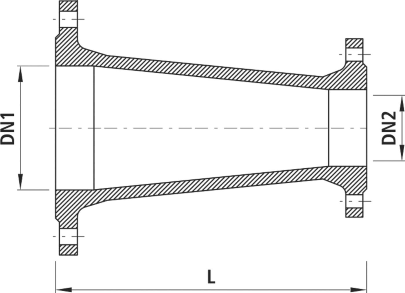 Flanschen-Reduktion PN 10 8550 DN 400/300 - Hawle Flanschformstücke
