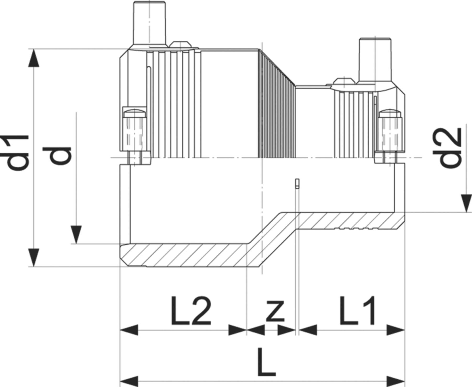 ELGEF Reduktion PN 16 (Karton à 10 Stk.) d 50/32mm 753 901 651 - ELGEF Plus Elektroschweissfittinge