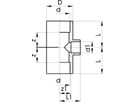 T 90° red. mit 3 Muffen 63-25-63 mm 721 200 011 - GF Hart PVC-U Formstücke